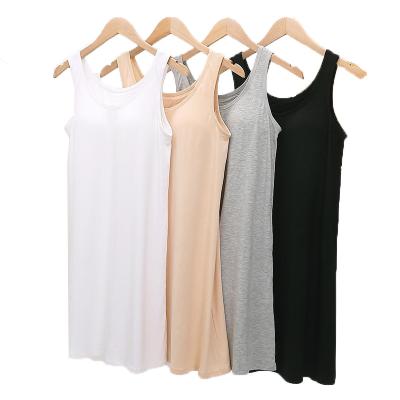 China QUICK DRY Full Cup Halter Top Women With Breast Pad Skirt Lower Women Tank Top Nightgown With Petticoat Bra Free for sale