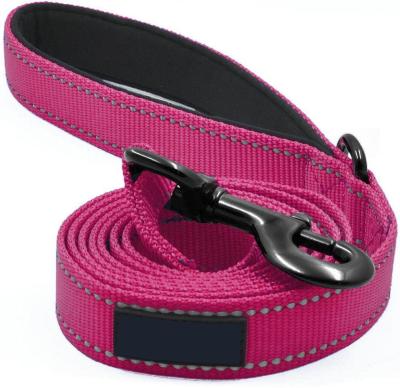 China Wide Nylon Reflective Dog Leash Soft Padded Customized Brand Logo Available for sale