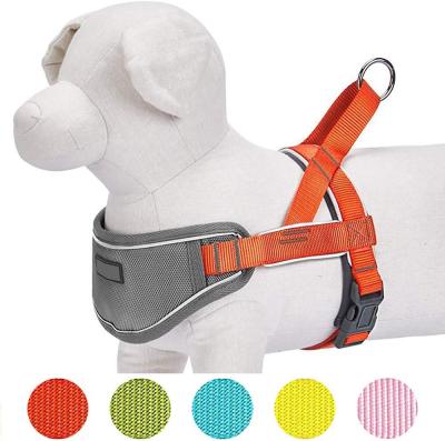 China Soft Neoprene Nylon Dog Harness , 3m Reflective Dog Harness One Click Buckle for sale