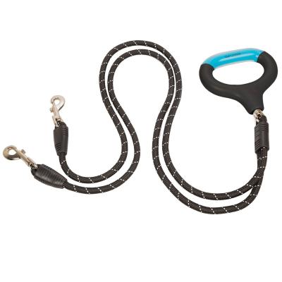 China 2 Way Nylon Dog Leash Automatically 360° No Tangle Gel Handle Reflective for sale