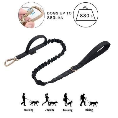 China Elastic Braided Nylon Rope Dog Leash Tactical K9 Training With 2 Control Handle for sale