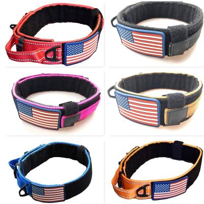 China Metal Buckle Military Dog Collar Nylon Reflective K9 Quick Release Fit All Seasons for sale