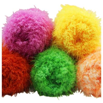 China Anti-pilling 100g Mink Feather Imitation Coral Fur Yarn Hand Knitted Baton Needle Wool Yarn for sale