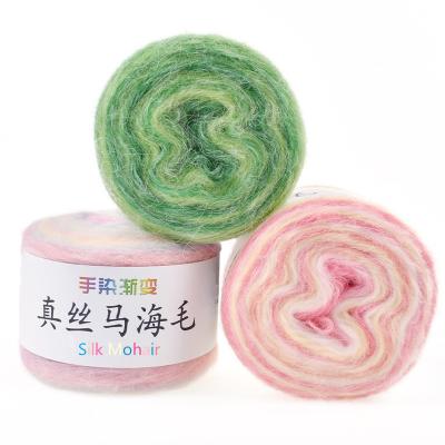 China Wholesale 300m Yarn Knitting Yarn Anti-static Gradient Blended Mohair Yarn Hat Yarn Hat Yarn Fashion Yarn Yarn for sale