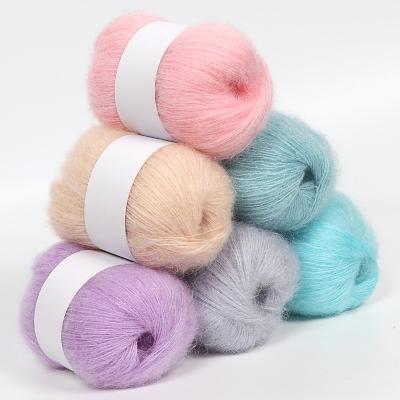 China Wholesale anti-pilling mohair yarn manual weave yarn DIY knit shirt scarf hat mohair fine line for sale