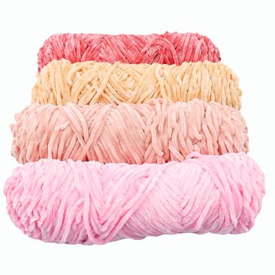 China Baby Soft Silk Crochet Yarn Velvet Yarn Velvet Yarn Recycled Baby Wool DIY Sweater Chenille Knitting Yarn for sale