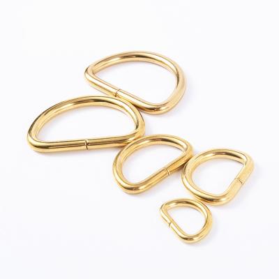 China Wholesale Brass Metal D Shaped Buckle Box Accessories D-Clip Loop Knitting Yarn Ring Semicircular Connecting Parts for sale