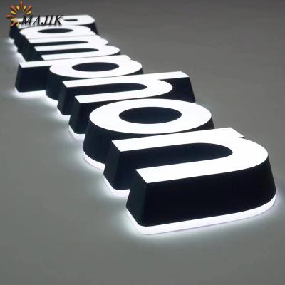 China Acrylic Glowing Words OEM ODM Customized Shape 3D Backwall Business Signs Custom Backlit LED Letters Neon Sign Letreros Neon Sign for sale