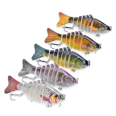 China Eco - Friendly Classic Artificial Fishing Tackle Bait ABS Plastic 7 Sections Type Hard Fishing Lures for sale