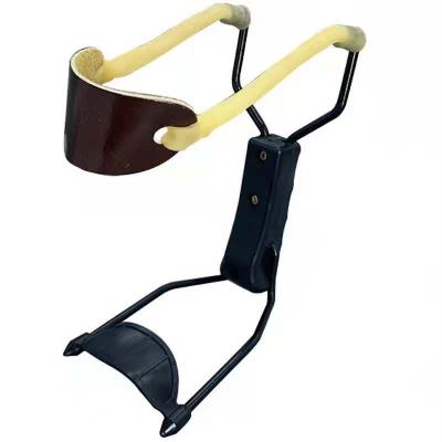 China Sporting Goods Slingshot Elastic Bands Wrist Support Shooting Outdoor Hunting Flat Luxury Folding Slingshot for sale