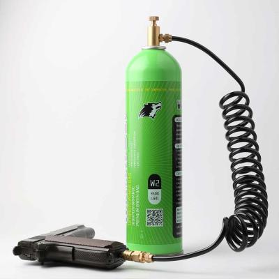 China Premium Outdoor Sports Game Green Gas 1200ml PSI High Pressure Metal Gas Cylinder Green for sale