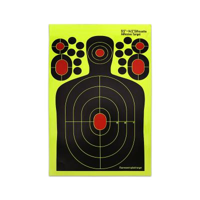 China Comfortable 10 Inch Production Splatter Self Adhesive Silhouette Shooting Target Training Target Paper for sale