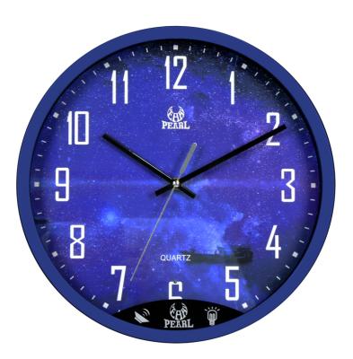 China New Style Antique Hot Sale Modern Luminous Voice Control LED Field ABS Silent Wall Clock For Elderly/Kids Artist Home Decoration for sale