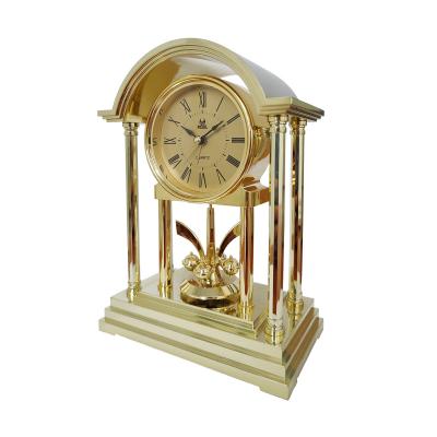 China Wholesale Agriculture Branding Promotional Art Item Gift Quartz Large Pendulum Table Clock Gold / Silver Watch Clocks for sale