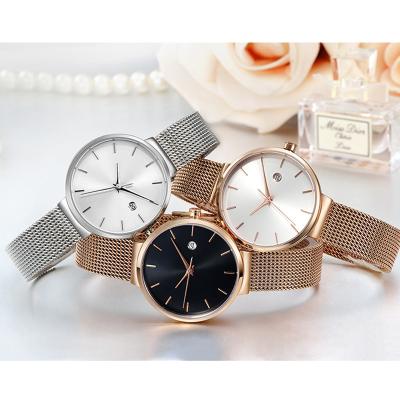 China Day/Date New Minimalist Lady Watches Stainless Steel Mesh Polished Luxury Branded Watches Women Wrist Watch for sale