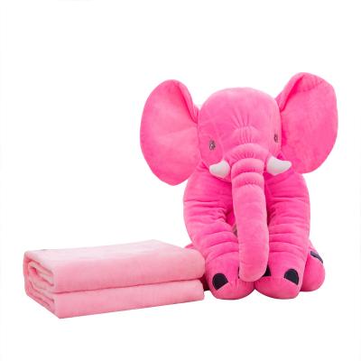 China Free Samples Plush Toys Wholesale Custom Plush Blanket Pillow Multifunctional Elephant Sit Plush Blanket Toys for sale