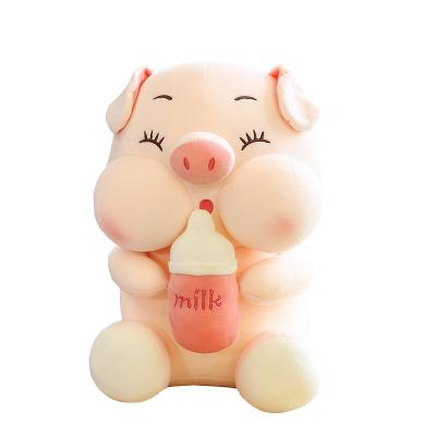 China Soft Cheap Stuffed Plush Toy Animal Christmas Gifts Cute Comfort Pig Bottle Pig Plush Doll Stuffed Plush Toys Hebei Free Samples Bottle Pig for sale