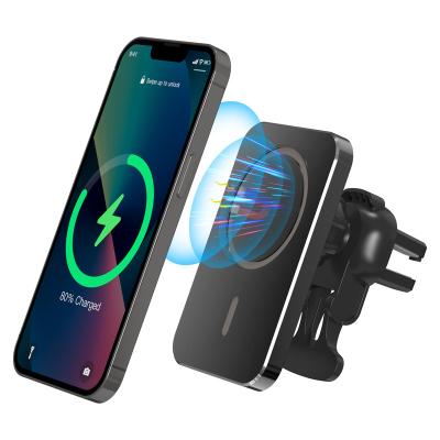 China GTIMLMC Magsafing High Speed ​​Magnetic Wireless Car Charger Mount 15W Fast Charging For iPhone 13 pro 12 max Mini Aluminum Phone Holder for sale