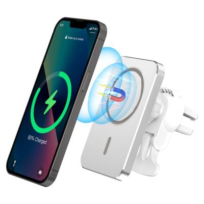 China GTIMLMC High Speed ​​Magnet Magsafing Car Charger Stand 15W Wireless Fast Charging for iPhone 13 pro 12 max Mini Aluminum Phone Mount for sale