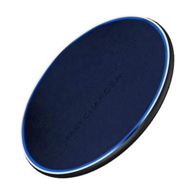 China Hot Selling GTIMLMC 15W Qi Mobile Phone Charger Wireless Pad For iPhone X Wireless Charger Leather Portable Wireless Charger For Samsung for sale