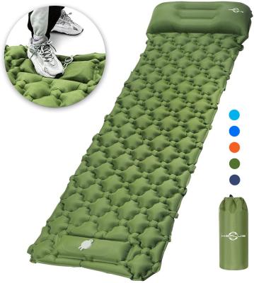 China Ultralight Lightweight Inflatable Camping Sleep Pad Mat with Built-in Foot Pump, Lightweight Compact Air Mattress Best Sleep Mat for sale