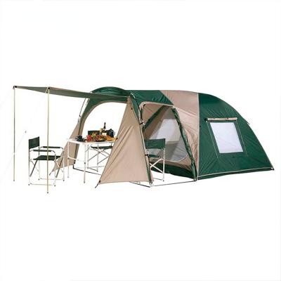 China Waterpoof 475cm 70D polyester PU coated 2000mm cheap european camping outdoor tent one room and one hall for sale