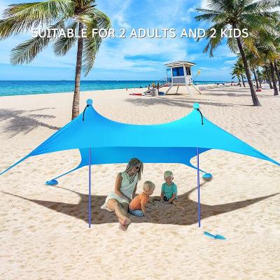 China Straight Tying Type Hexagonal Beach Tent Beach Sun Shade Tent Outdoor Camping UV50+ Summer Beach Tent for sale