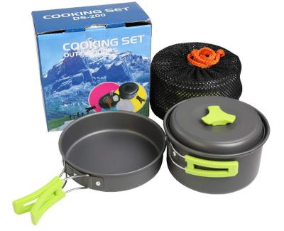 China Travel Outdoor Camping Kitchen Supplies Folding Kitchen Utensil Set Portable Camping Potty Camping Cookware Mess Kit For Picnic for sale