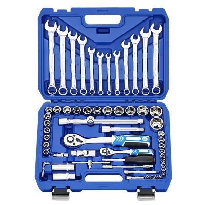 China Rated GOLDMOON 121PCS Kit Car Repair Sockets Set Tool Kit The Combination Socket Wrench Set With Plastic Tool Box for sale