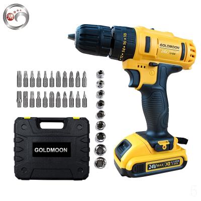 China GOLDMOON 12V 24V Power Drill Machine Portable Cordless Drill Set with Battery Powertools COLDLESS DRILL-1-15 Electric Drills for sale