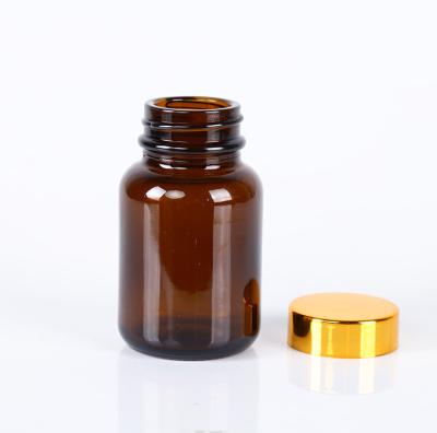 China Personal Care Supplements 60ml 100ml 150ml 200ml 300ml 500ml Glass Capsule Container Wide Mouth Amber Bottle Medical Pill Bottles for sale