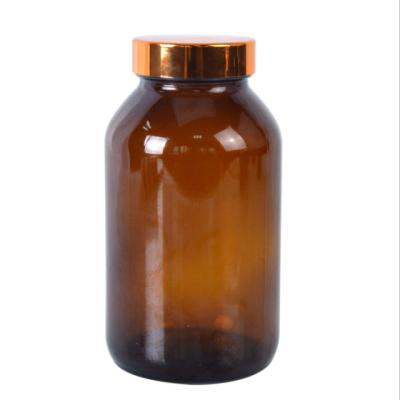 China Personal Care 500ml Amber Empty Medical Glass Apothecary Pharmaceutical Pill Bottle With Wide Mouth Screw Cap for sale