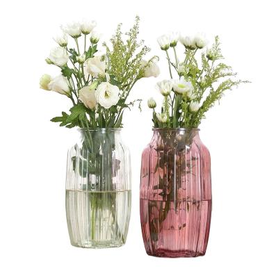 China Flower Eco-friendly Modern Nordic Creative Swollen Glass Vase Hand Decoration Desktop Ornaments for sale