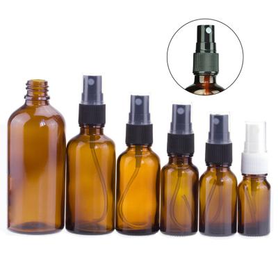 China Amber Essential Oil Bottle 20ml 30ml 50ml 100ml Eco-friendly Recyclable Glass Toner Perfume Spray Pump Bottle for sale