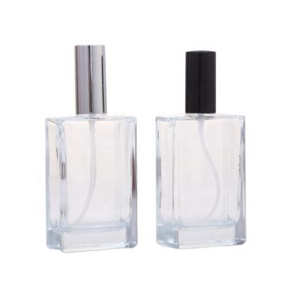 China 30ml 50ml 100ml Eco-friendly Recyclable Rectangle Clear Dropper Bottle Spray Glass Bottle For Perfume for sale