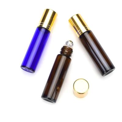 China 10ml Roll Ball Perfume Packaging Container Roll Glass Eco-friendly Multicolor Essential Oil Bottle for sale