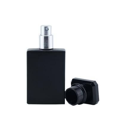 China Eco-friendly Recyclable Black Perfume Pump Spray Bottle Cosmetic Packaging 30ml Glass Perfume Bottle for sale