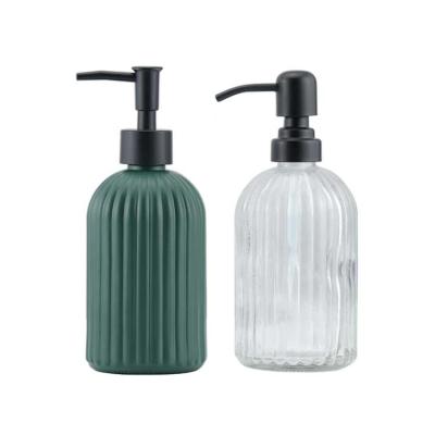 China 14oz 420ml Lotion Shampoo Dispenser Eco-friendly Recyclable Hand Wash Glass Liquid Foam Soap Bottle for sale