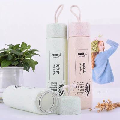 China Wheat Shrink PVC 350ml Cup Drinking Glass Scented Water Bottle Eco-friendly Recyclable Eco-friendly Film for sale