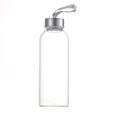 China Eco-friendly Wholesale 300ml Recyclable Clear Empty Refillable Portable Round Sports Glass Water Bottle With Screw Lid for sale