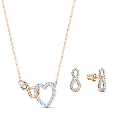 China Romantic Eternal Charming Infinity Necklace And Earrings Set For Women Jewelry for sale