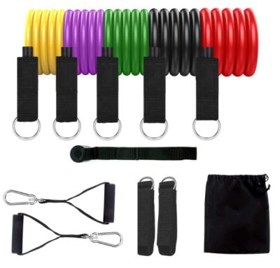 China Esercise Factory Price Fitness 11pcs Rubber Ankle Non Slip Exercise Resistance Tube Resistance Band for sale