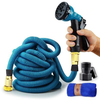 China 50ft Adjustable Heavy Duty Expandable Expanding Garden Water Hose With Copper Fittings for sale