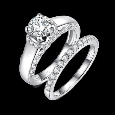 China CLASSIC Custom Jewelry Around Cut Surrounding Setting 925 Sterling Silver Luxury Ring For Women for sale