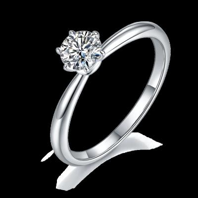 China CLASSIC Jewelry 0.50ct Romantic Moissanite Ring For Girls Gift Minimalist Silver Wedding 925 Silver for sale