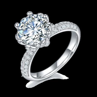 China FASHIONABLE 925 Sterling Silver Eternity Ring 3 Carat Moissanite Diamond Engagement Ring for sale