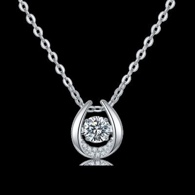 China 2022 0.5ct Luxurious FASHIONABLE Moissanite U Shape Silver Minimalist 925 Necklace Wholesale Jewelry for sale