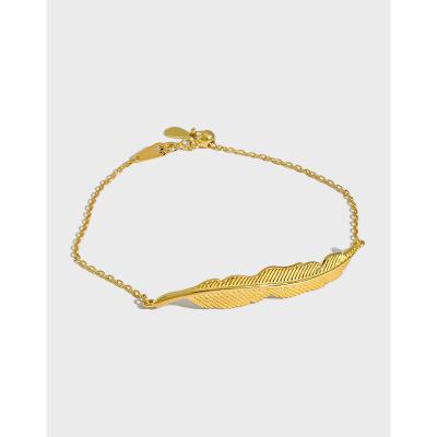 China New Arrival Trendy 925 Luxury Jewelry Sterling Silver Girls Fashion Link Gold Foil Chain Bracelet for sale