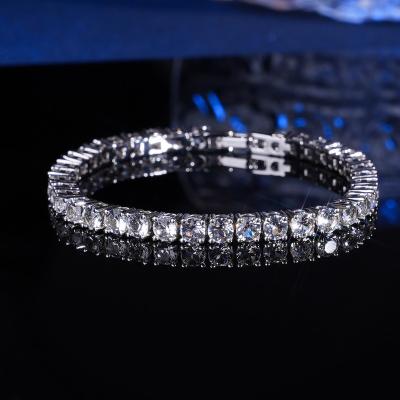 China Luxury High Quality 925 Sterling Silver Tennis Bracelet 925 Silver Tennis Bracelet Women Jewelry 5A Zircon Chain for sale