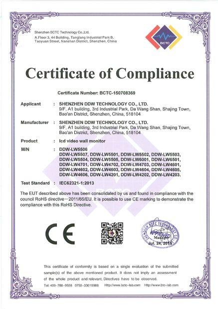 CE ROHS Certification - Shenzhen DDW Technology Co., Ltd.